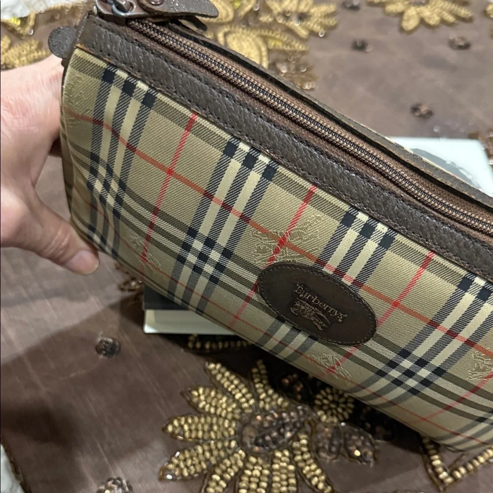 Burberry Tan and Red Plaid Pouch - Picture 4 of 14